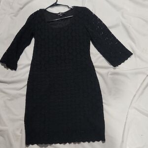 Ronni Nicole Elegant Black Lace Long Sleeve Dress